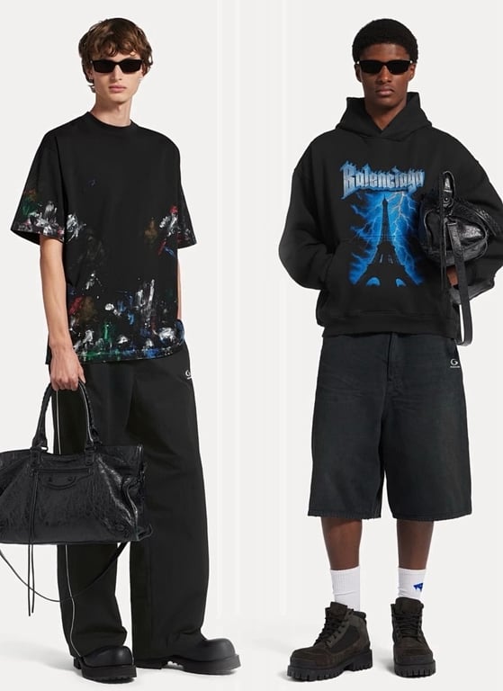 Balenciaga Paint Stroke Graphic T-Shirt - 3