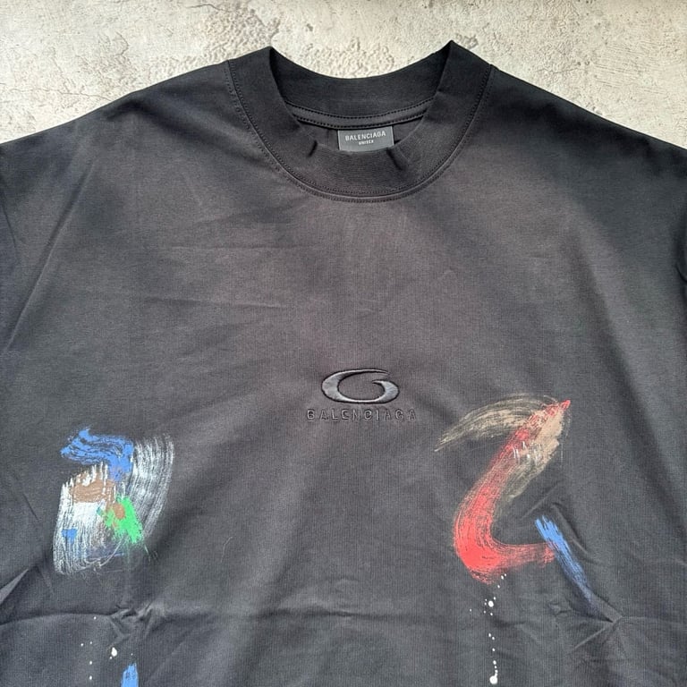 Balenciaga Paint Stroke Graphic T-Shirt - 6