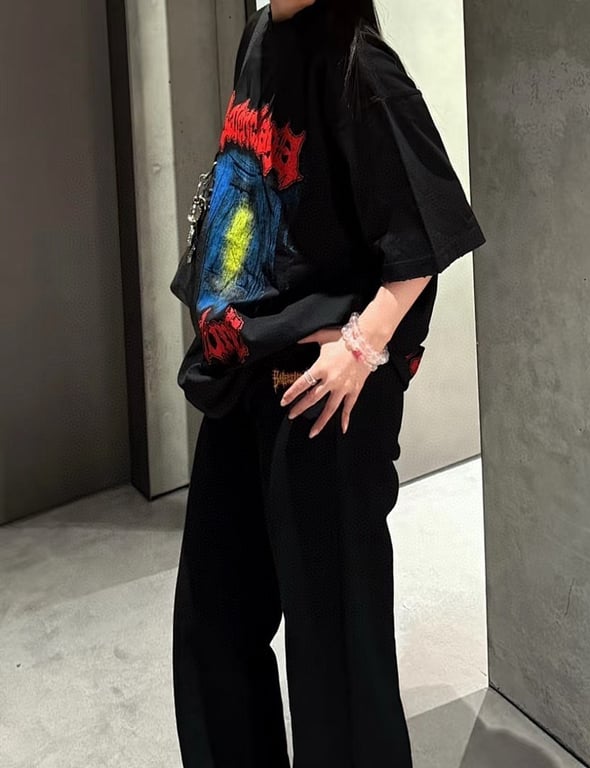 Balenciaga Couture Metal Graphic T-Shirt Black - 4
