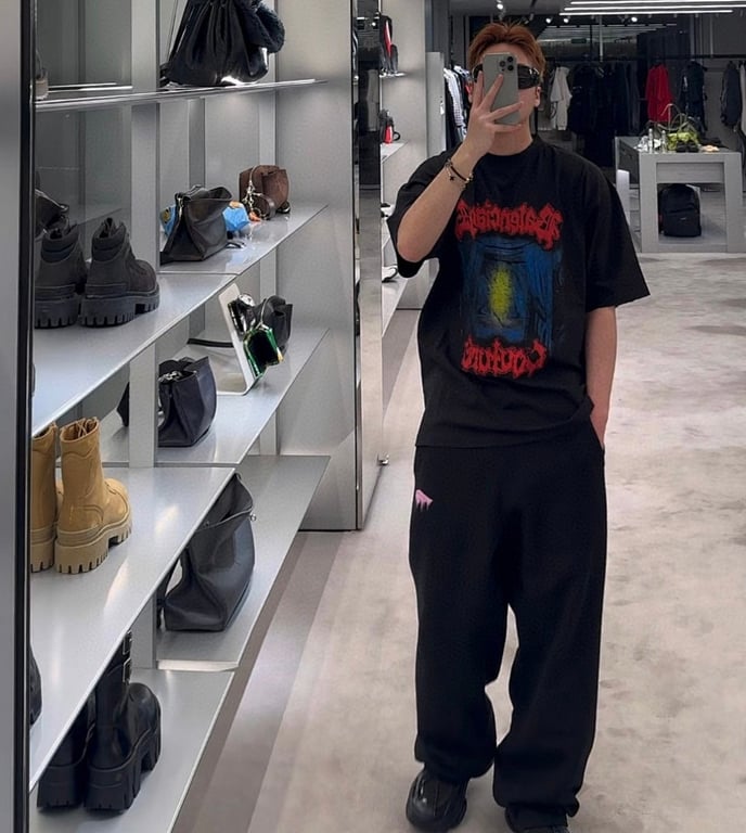 Balenciaga Couture Metal Graphic T-Shirt Black - 5