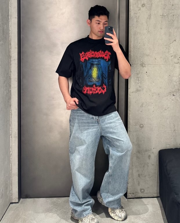 Balenciaga Couture Metal Graphic T-Shirt Black - 6