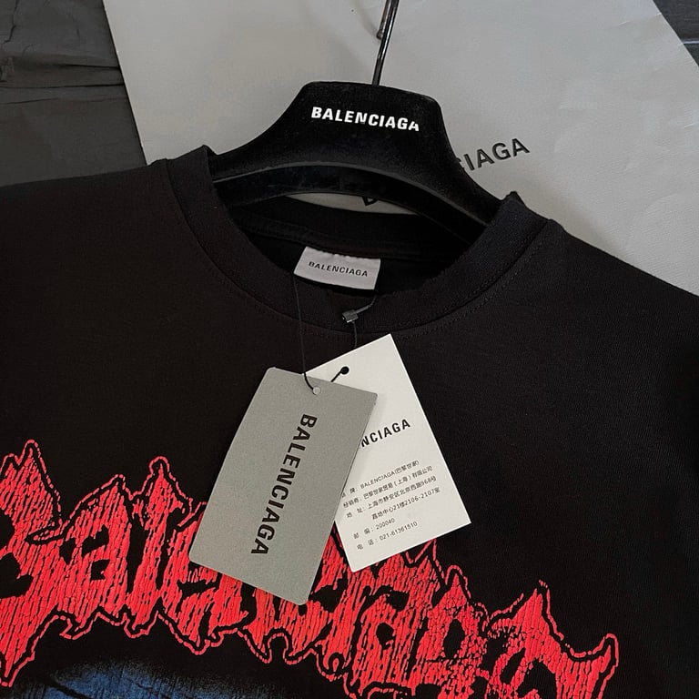 Balenciaga Couture Metal Graphic T-Shirt Black - 7