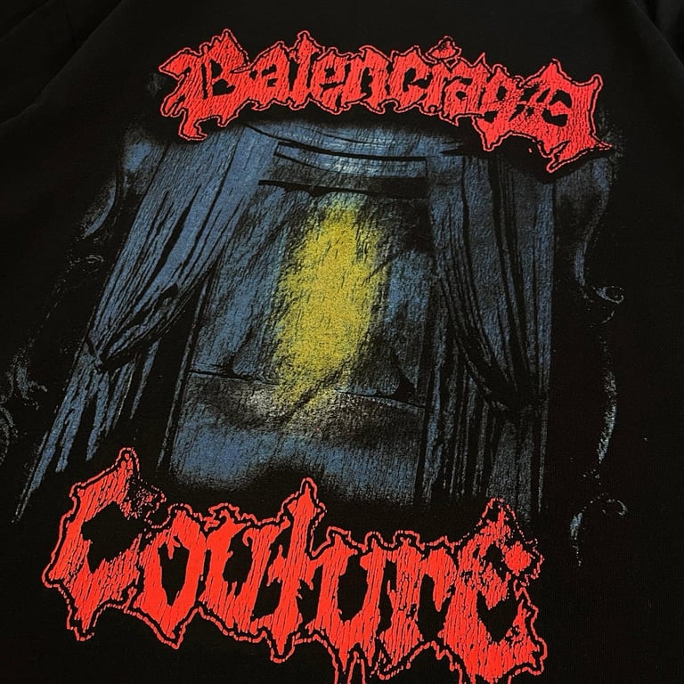 Balenciaga Couture Metal Graphic T-Shirt Black - 9
