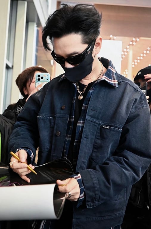 Balenciaga Layered Denim Plaid Jacket Navy - 5