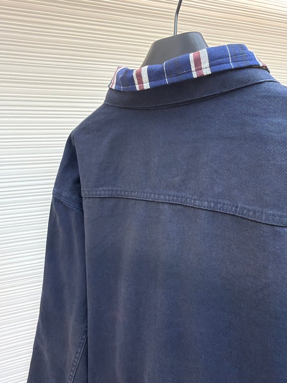 Balenciaga Layered Denim Plaid Jacket Navy - 10