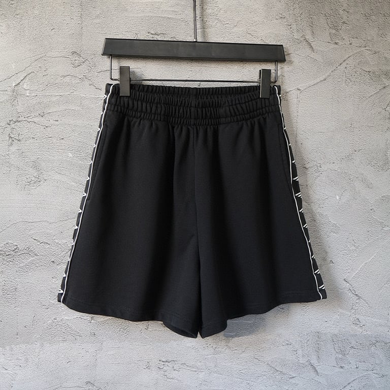 Balenciaga Logo Side Stripe Shorts Black - 2