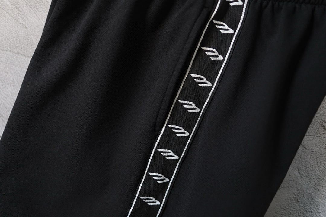 Balenciaga Logo Side Stripe Shorts Black - 3