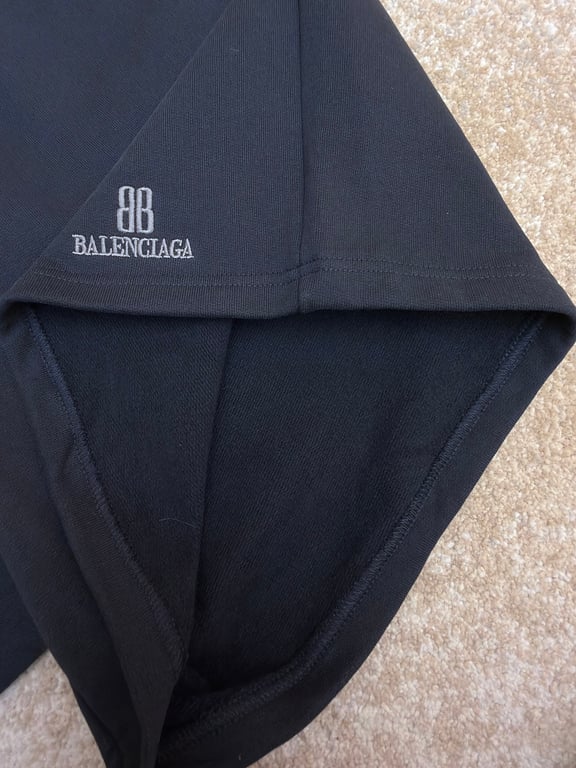 Balenciaga BB Logo Sweat Shorts Black - 9