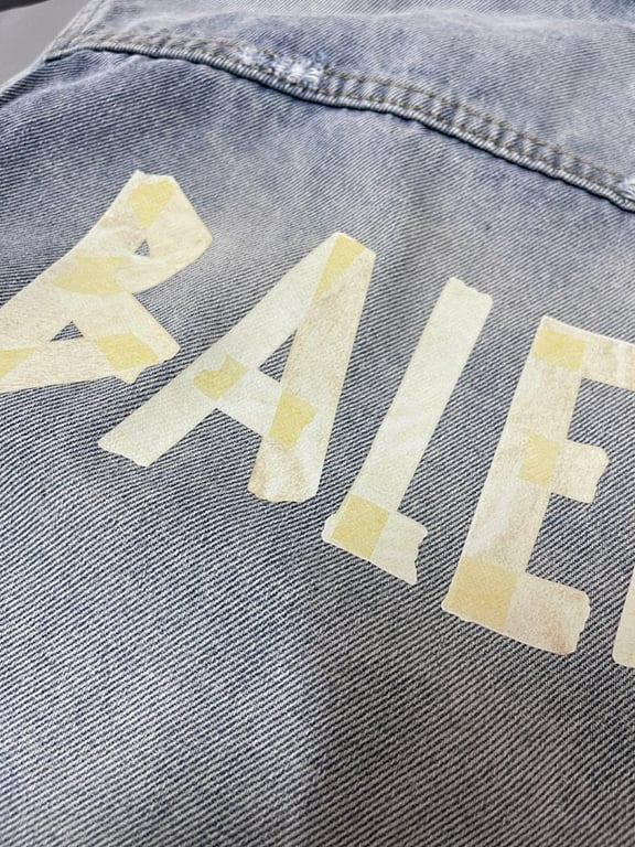 Balenciaga Tape Logo Denim Shirt Light Blue - 15