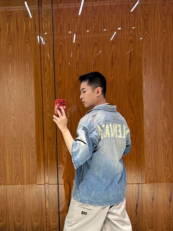 Balenciaga Tape Logo Denim Shirt Light Blue - 5