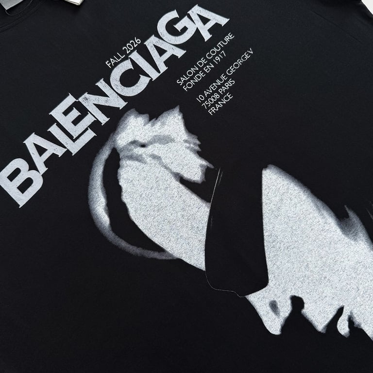 Balenciaga Salon de Couture Graphic T-Shirt Black - 12