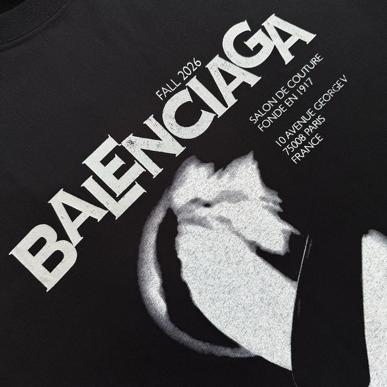 Balenciaga Salon de Couture Graphic T-Shirt Black - 13