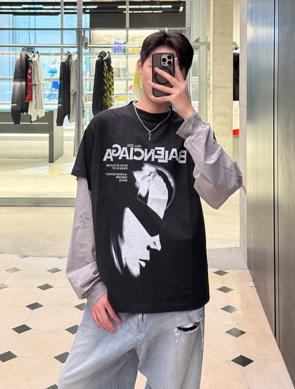 Balenciaga Salon de Couture Graphic T-Shirt Black - 4