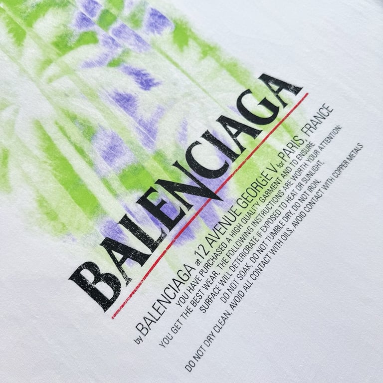 Balenciaga Palm Tree Graphic T-Shirt White - 14
