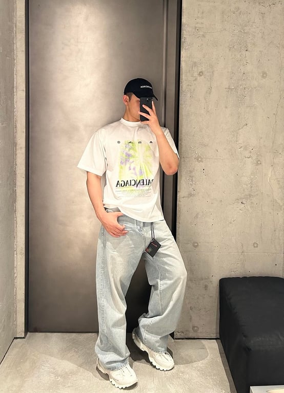 Balenciaga Palm Tree Graphic T-Shirt White - 4