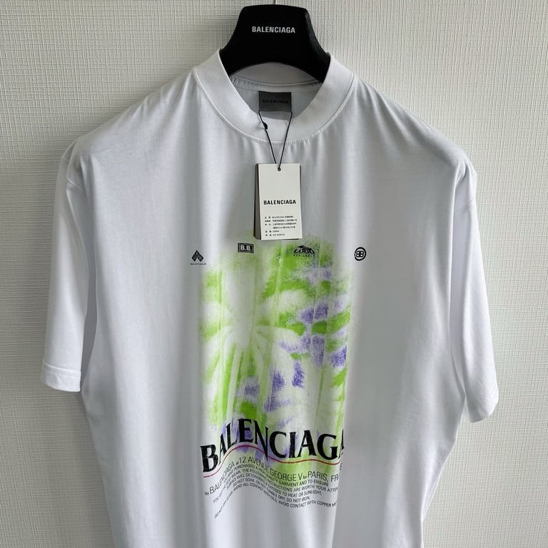 Balenciaga Palm Tree Graphic T-Shirt White - 5