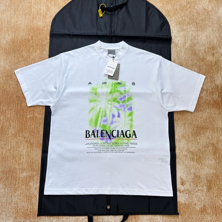 Balenciaga Palm Tree Graphic T-Shirt White - 7