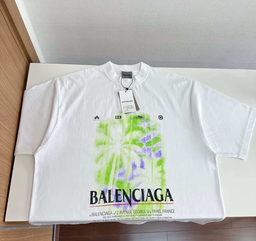 Balenciaga Palm Tree Graphic T-Shirt White - 9
