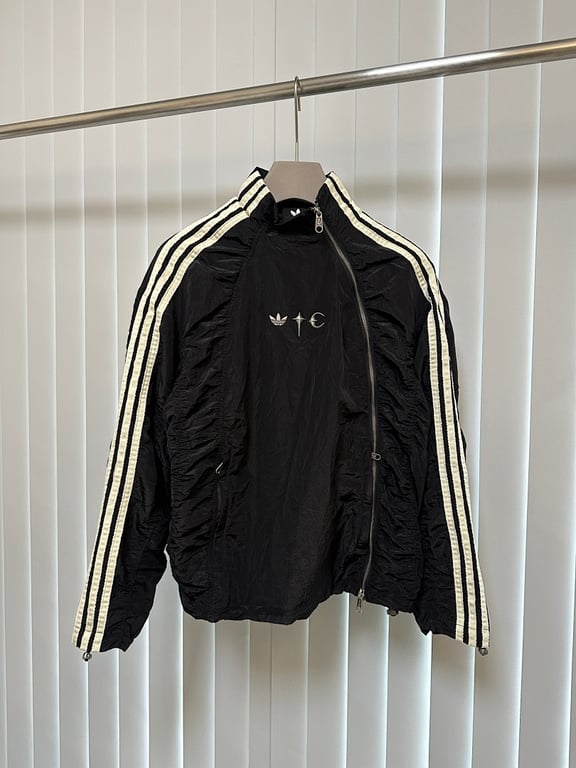Balenciaga x Adidas Ruched Track Jacket Black - 7