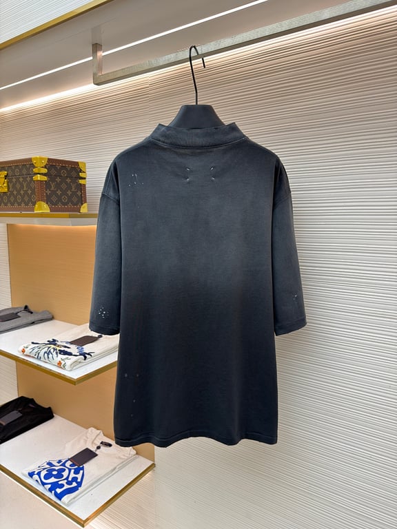 Maison Margiela Distressed Logo Pocket T-Shirt Faded Black - 5