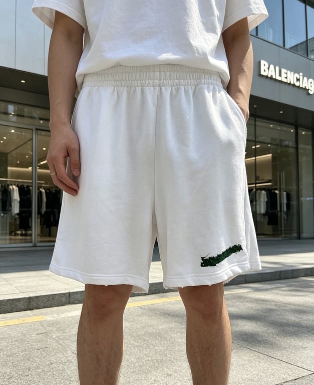 Balenciaga 3187-2L White Graphic Shorts - 4
