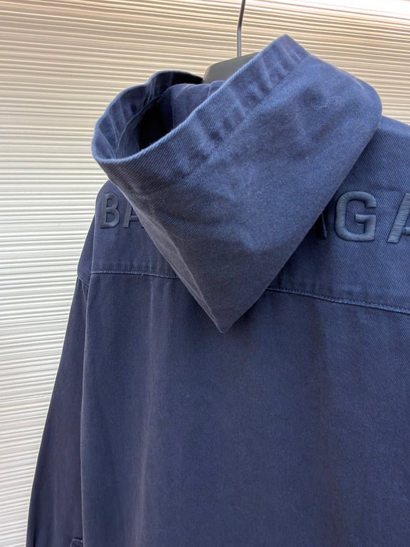 Balenciaga Hooded Denim Jacket Navy - 10