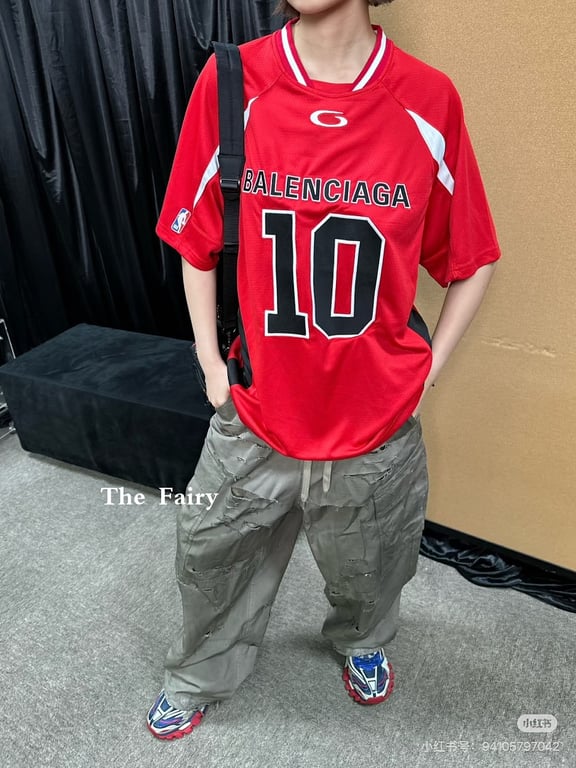 Balenciaga NBA Basketball Jersey and Shorts Set Red - 4