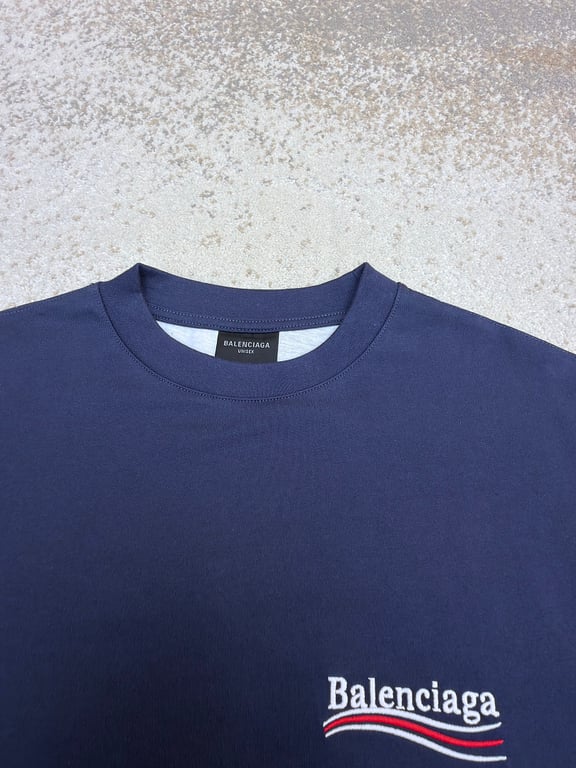 Balenciaga Political Campaign Layered T-Shirt Navy - 11