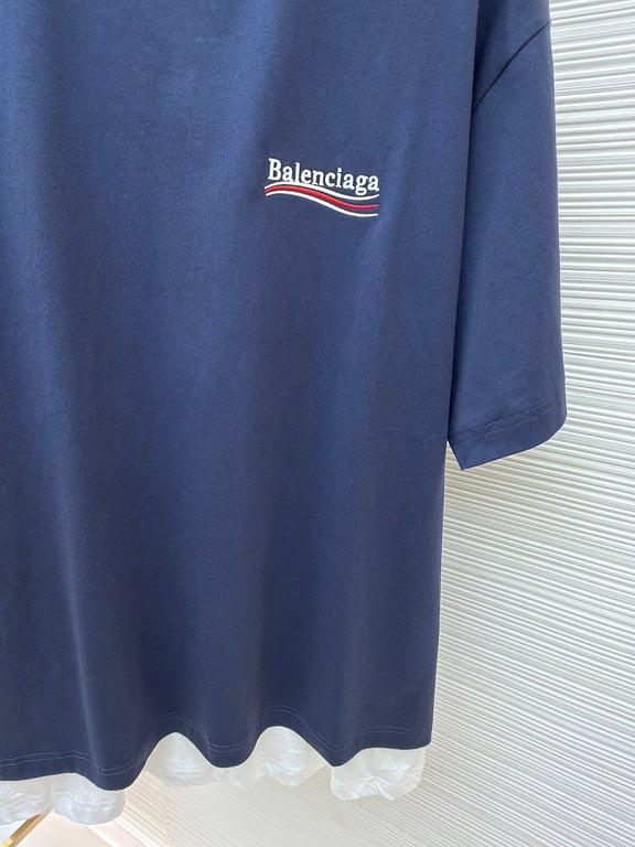 Balenciaga Political Campaign Layered T-Shirt Navy - 12