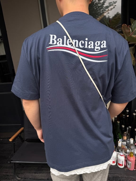 Balenciaga Political Campaign Layered T-Shirt Navy - 5