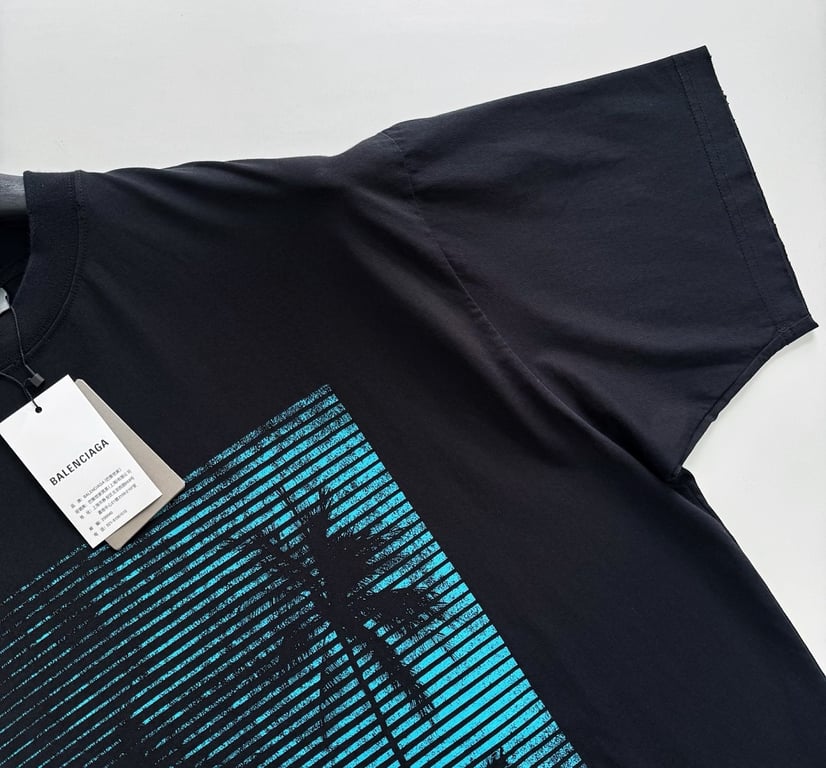 Balenciaga Palm Tree Graphic T-Shirt Black - 12
