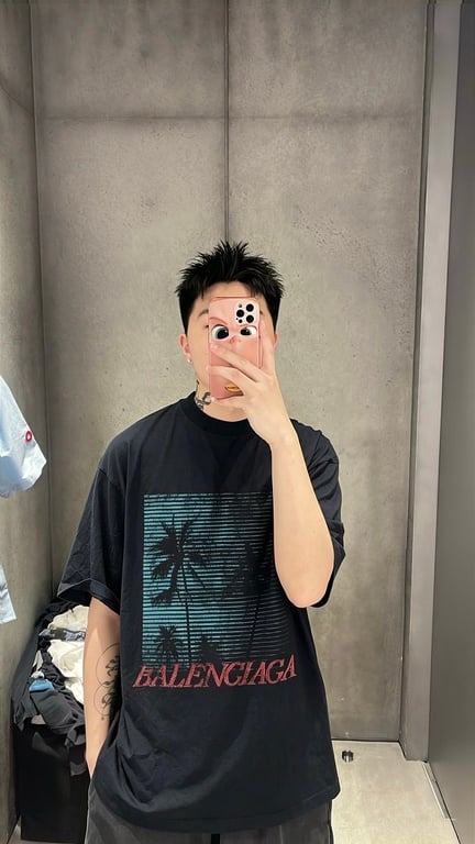 Balenciaga Palm Tree Graphic T-Shirt Black - 3
