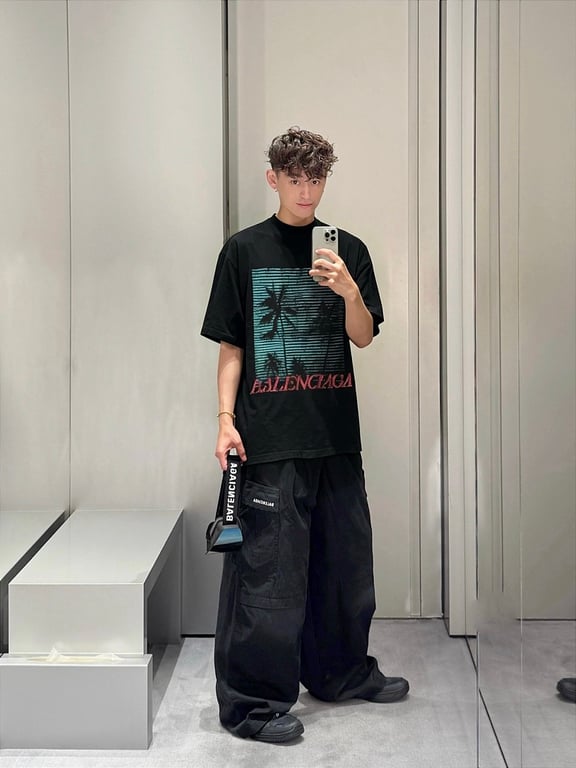 Balenciaga Palm Tree Graphic T-Shirt Black - 4
