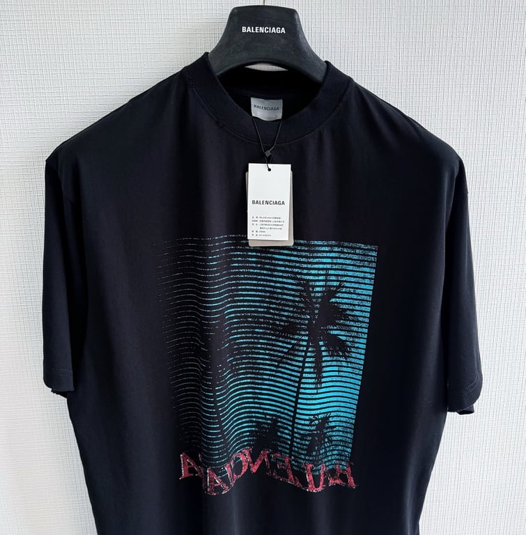 Balenciaga Palm Tree Graphic T-Shirt Black - 5