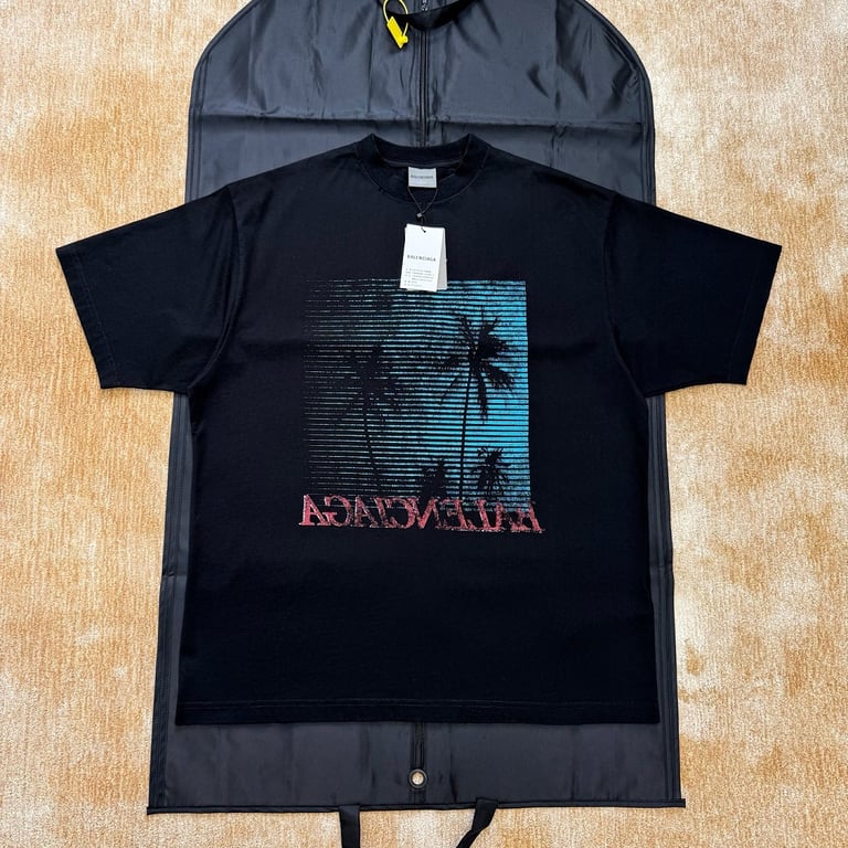 Balenciaga Palm Tree Graphic T-Shirt Black - 7