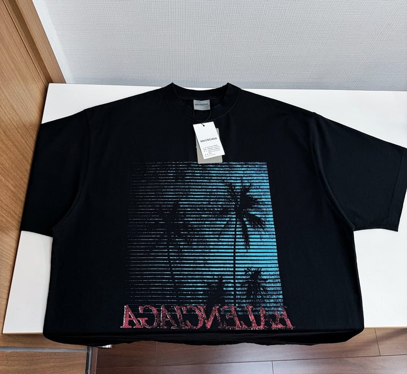 Balenciaga Palm Tree Graphic T-Shirt Black - 9