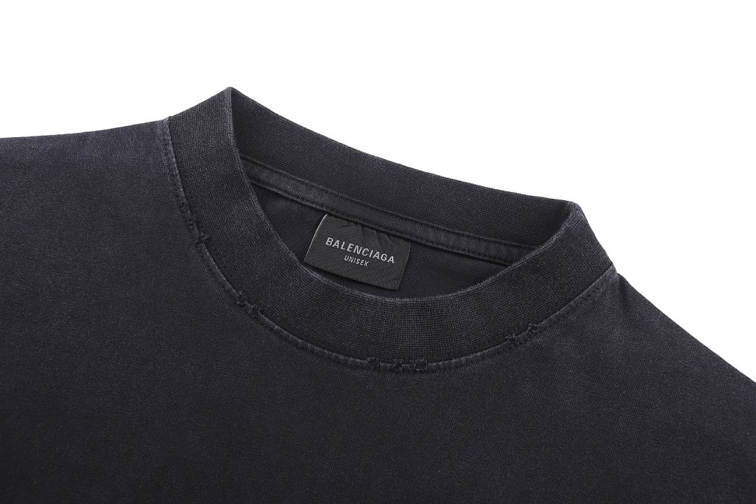Balenciaga Graphic Logo Washed T-Shirt Black - 8
