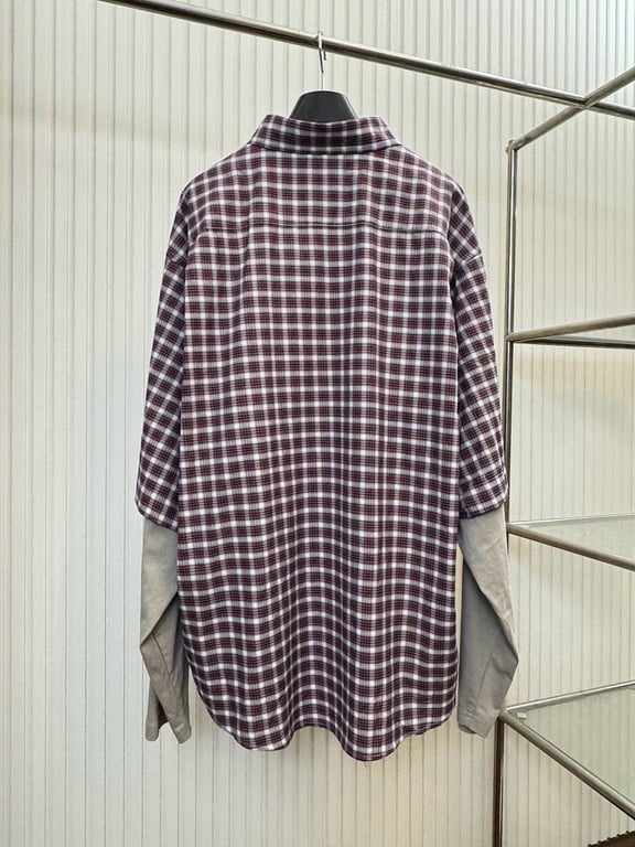 Balenciaga Plaid Double Sleeve Shirt 31934-31L - 3