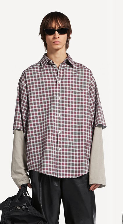 Balenciaga Plaid Double Sleeve Shirt 31934-31L - 10