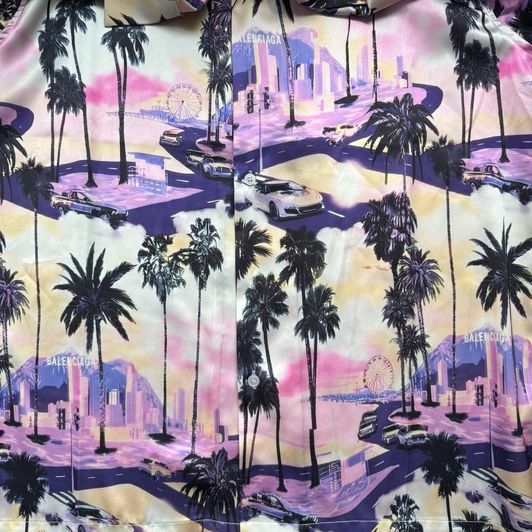 Balenciaga Graphic Print Shirt and Shorts Set - 18