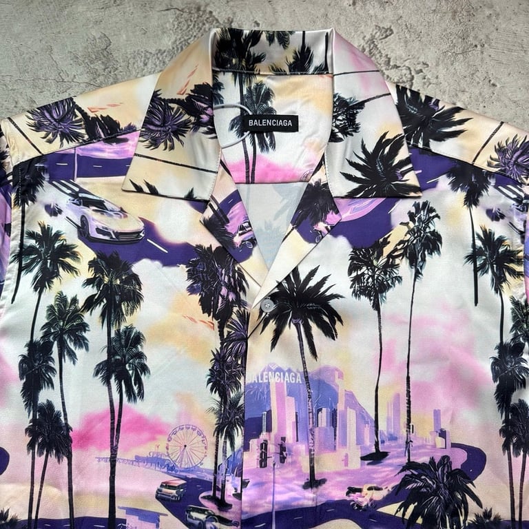 Balenciaga Graphic Print Shirt and Shorts Set - 20