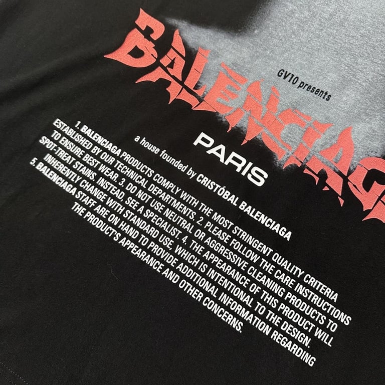 Balenciaga GV10 Graphic T-Shirt Black - 10