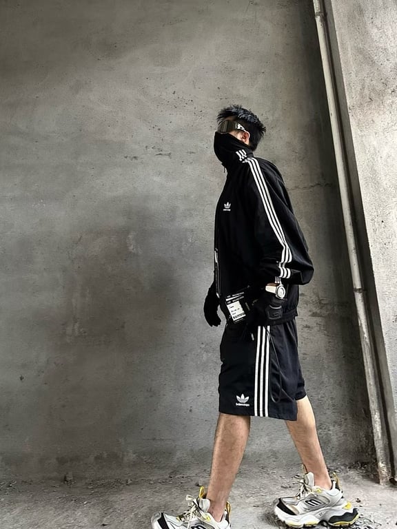 Balenciaga x Adidas Striped Shorts Black - 3