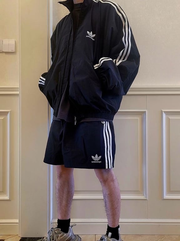 Balenciaga x Adidas Striped Shorts Black - 4