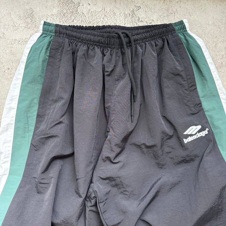 Balenciaga Color-Block Track Pants Grey Green - 4