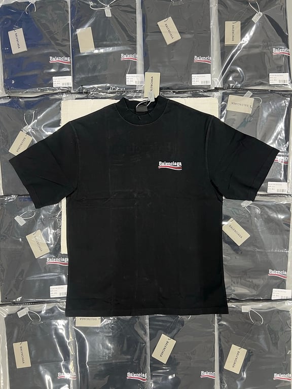 Balenciaga Political Campaign Logo T-Shirt Black - 4