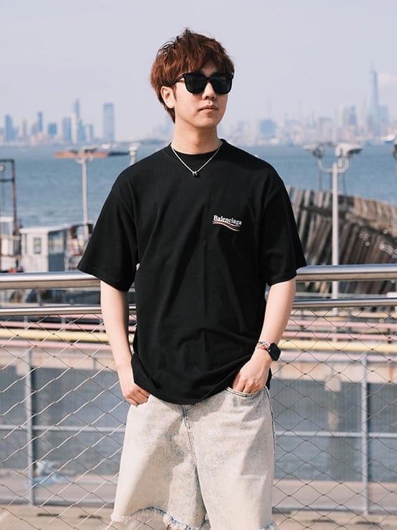 Balenciaga Political Campaign Logo T-Shirt Black - 6