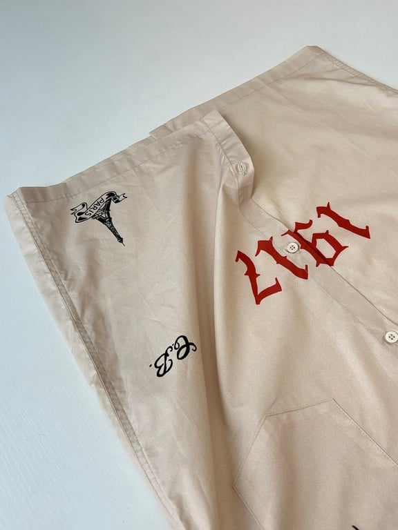Balenciaga 1917 Graphic Short Sleeve Shirt Beige - 12
