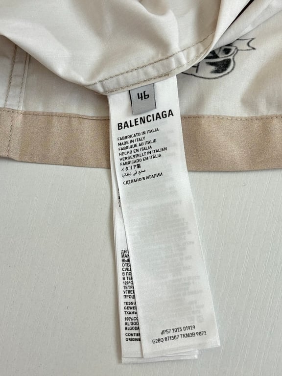 Balenciaga 1917 Graphic Short Sleeve Shirt Beige - 15