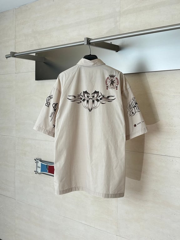 Balenciaga 1917 Graphic Short Sleeve Shirt Beige - 5
